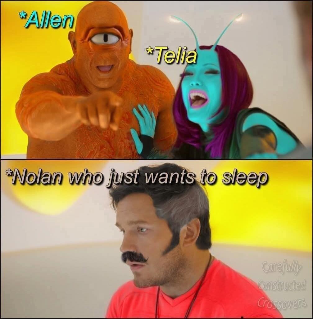 *Allen *Telia *Nolan who just wants to sleep Carefully Constructed Crossovers
