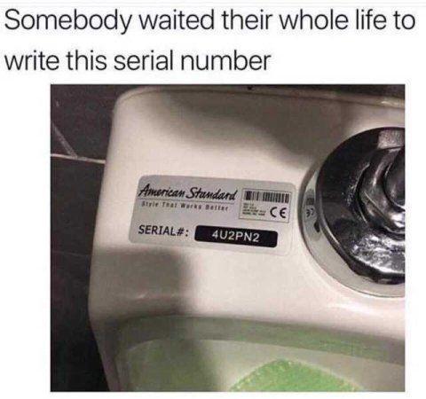 Somebody waited their whole life to write this serial number