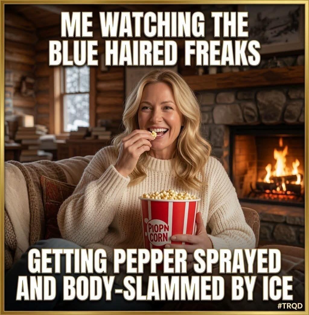 ME WATCHING THE BLUE HAIRED FREAKS GETTING PEPPER SPRAYED AND BODY-SLAMMED BY ICE PIOPN CORN #TRQD
