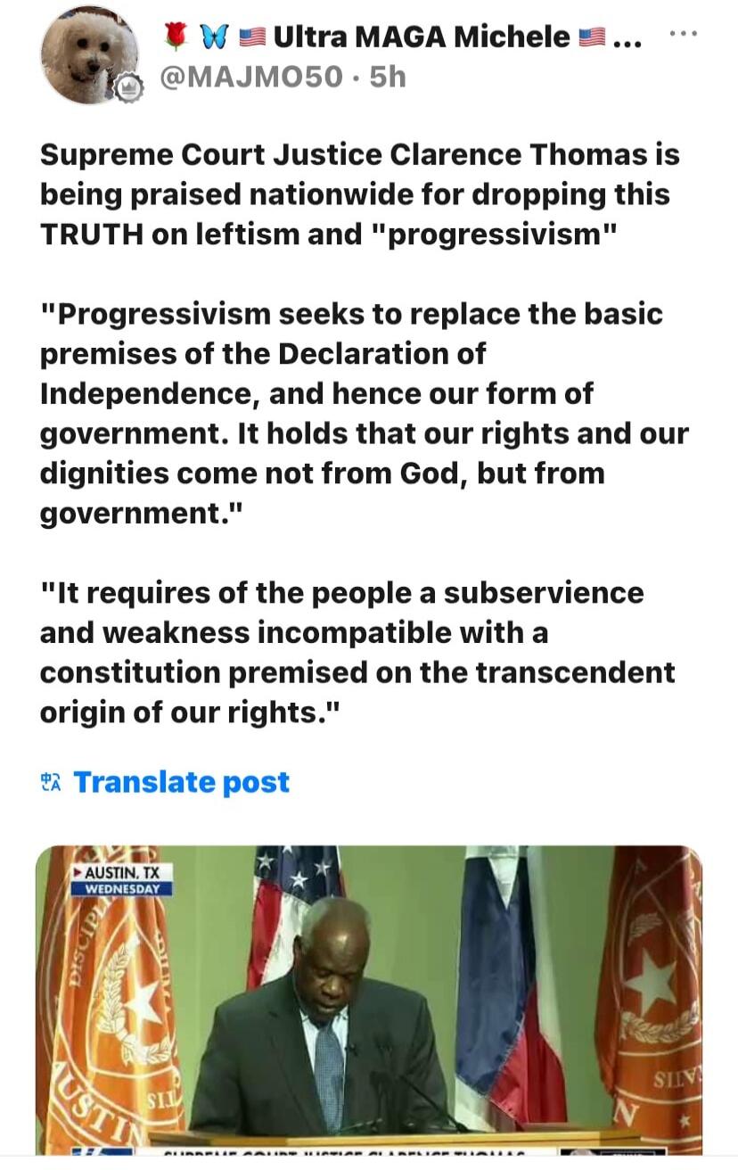 Supreme Court Justice Clarence Thomas is being praised nationwide for dropping this TRUTH on leftism and 