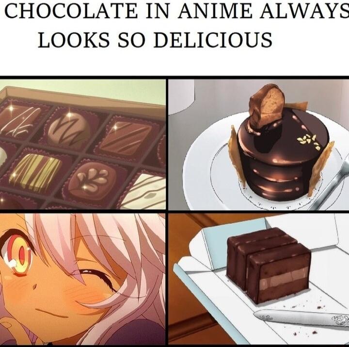 CHOCOLATE IN ANIME ALWAYS LOOKS SO DELICIOUS