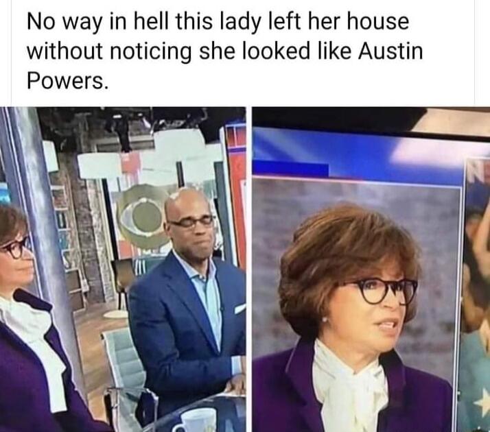 No way in hell this lady left her house without noticing she looked like Austin