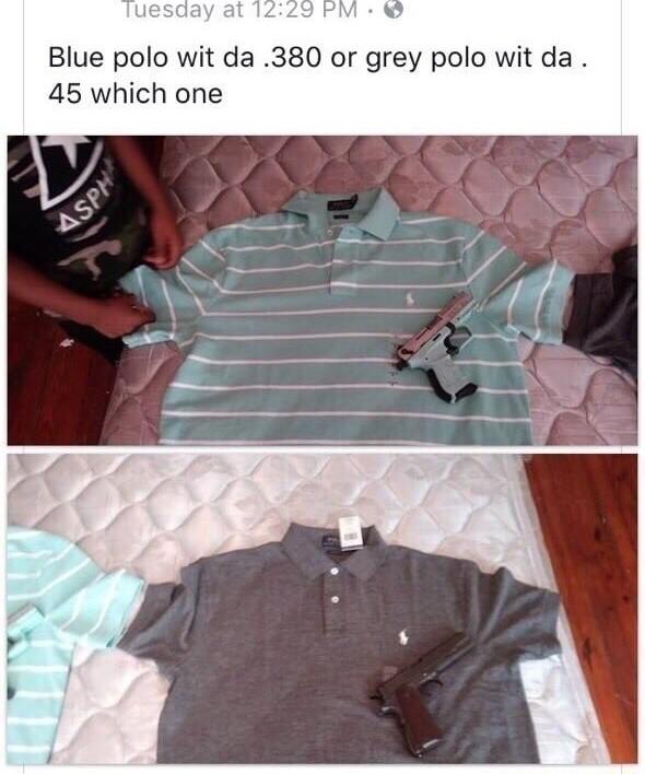 o Blue polo wit da 380 or grey polo wit da 45 which one