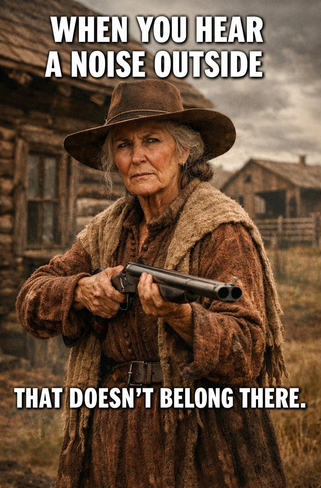 WHEN YOU HEAR A NOISE OUTSIDE THAT DOESN'T BELONG THERE.
