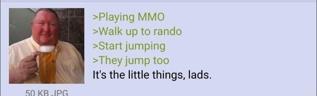 0 KR IDC 091421Tue130911 No570829076 Playing MMO Walk up to rando Start jumping They jump too Its the little things lads