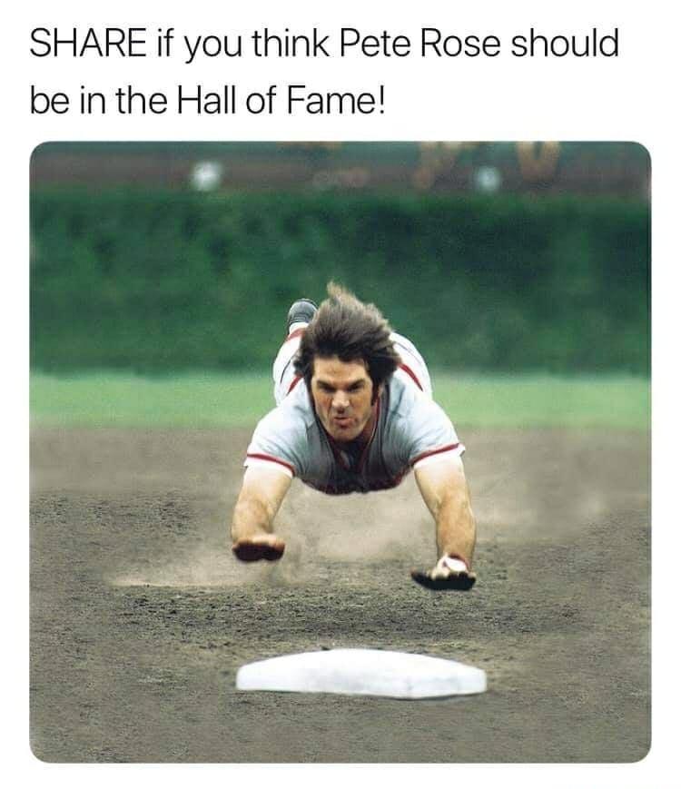 SHARE if you think Pete Rose should be in the Hall of Fame