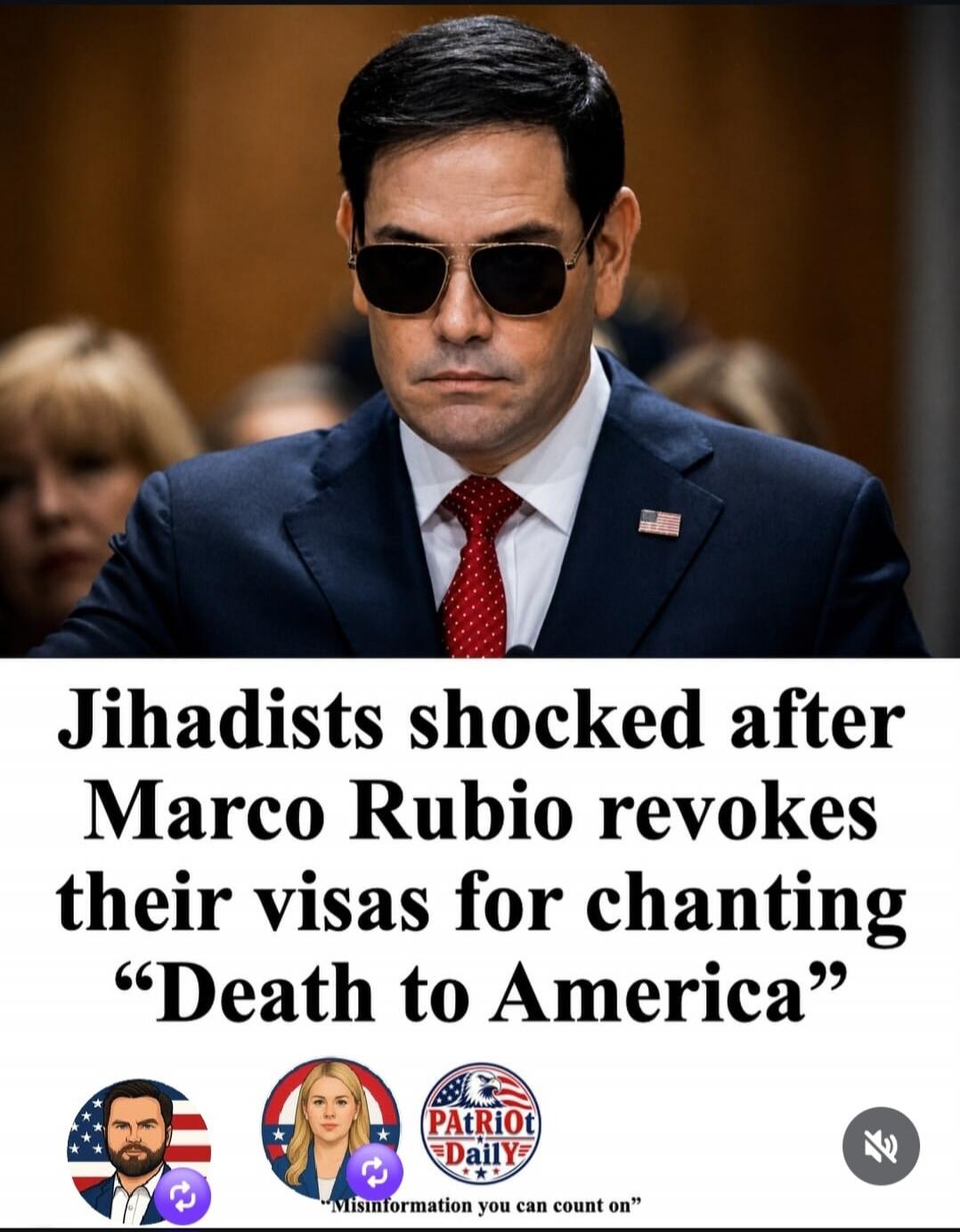 Jihadists shocked after Marco Rubio revokes their visas for chanting 