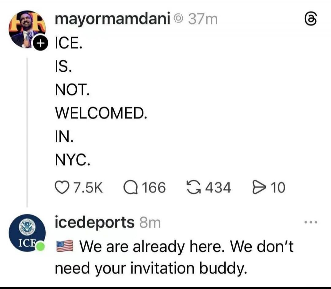 ICE. IS. NOT. WELCOMED. IN. NYC. 🇺🇸 We are already here. We don’t need your invitation buddy.
