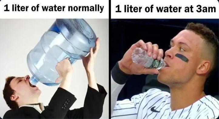 1 liter of water normally 1 liter of water at 3am