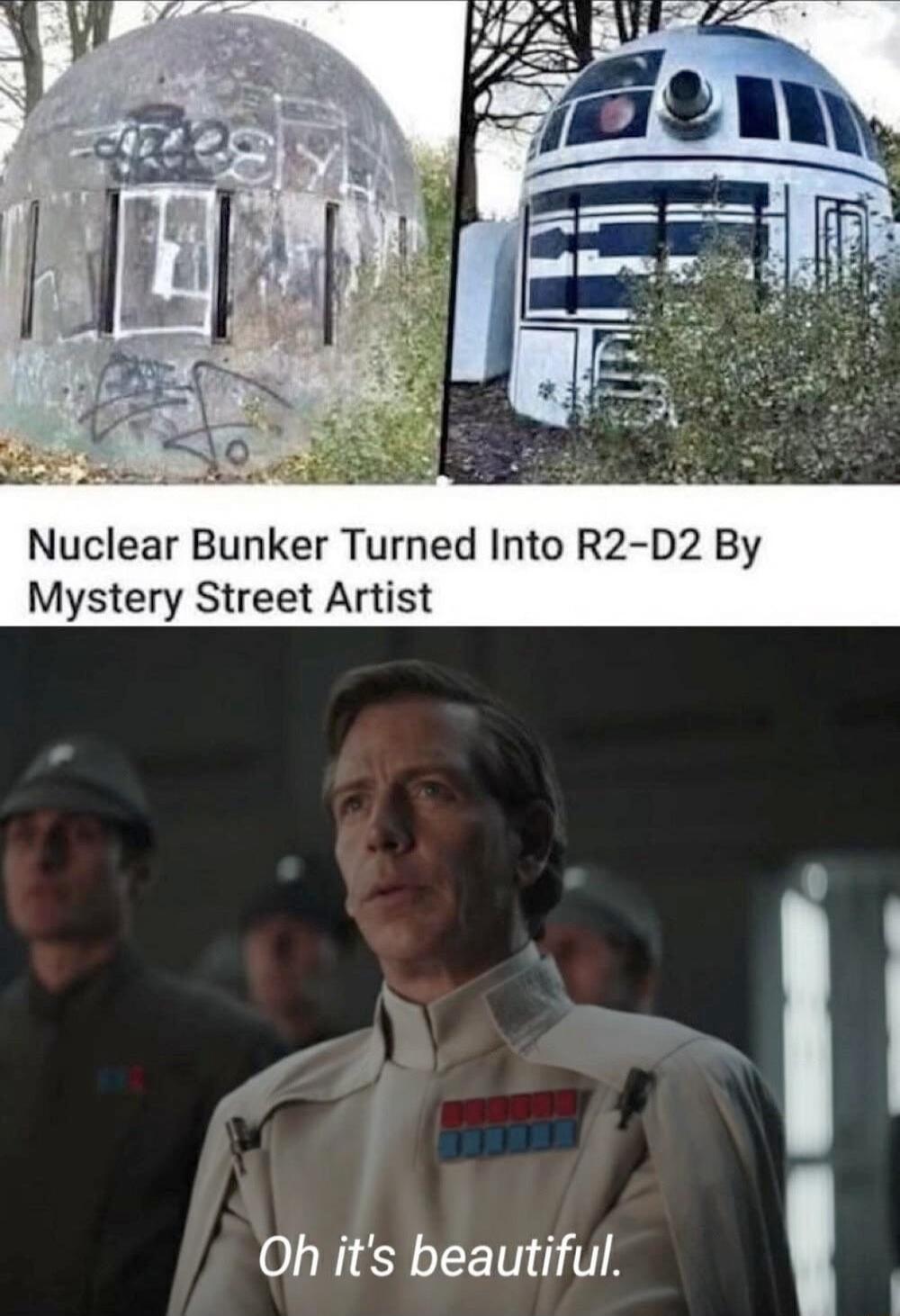 Nuclear Bunker Turned Into R2 D2 By Mystery Street Artist 2 e Oh its beautiful
