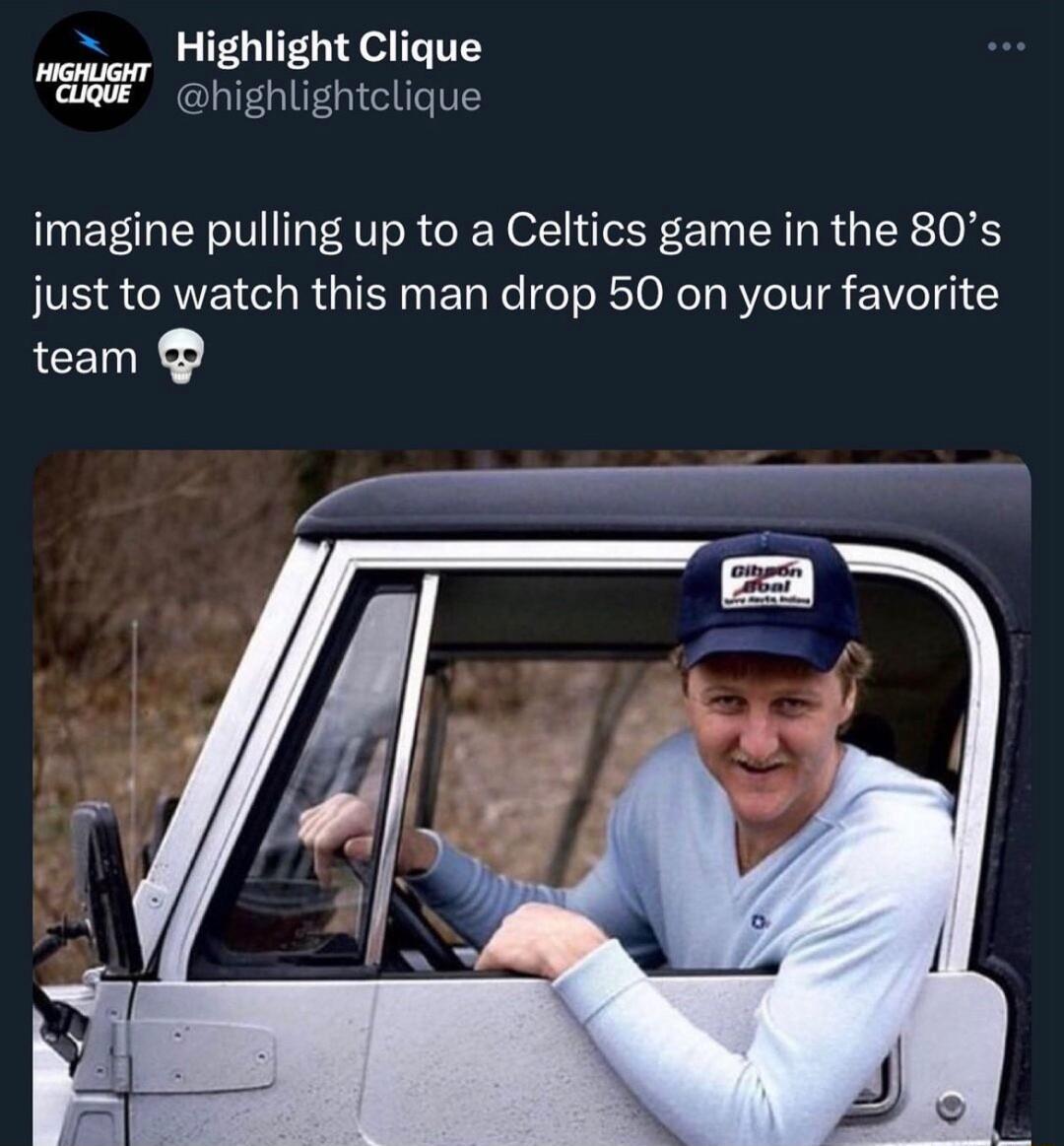 X light Clique Wi highlightclique imagine pulling up to a Celtics game in the 80s just to watch this man drop 50 on your favorite team