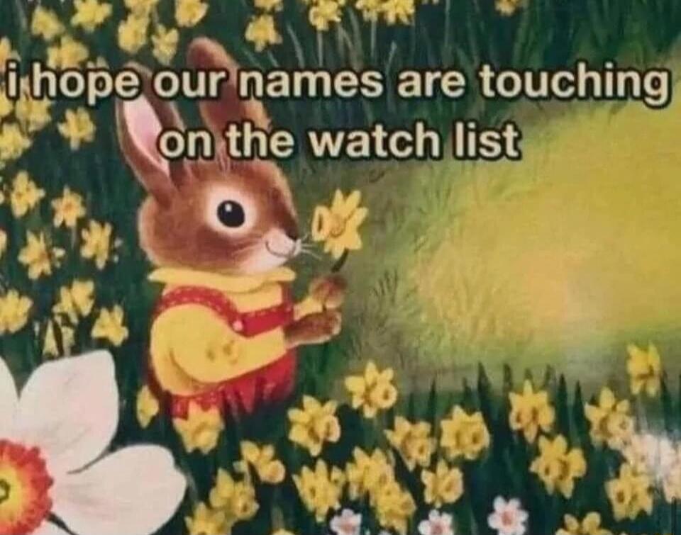 rour names are touching anthe watch list