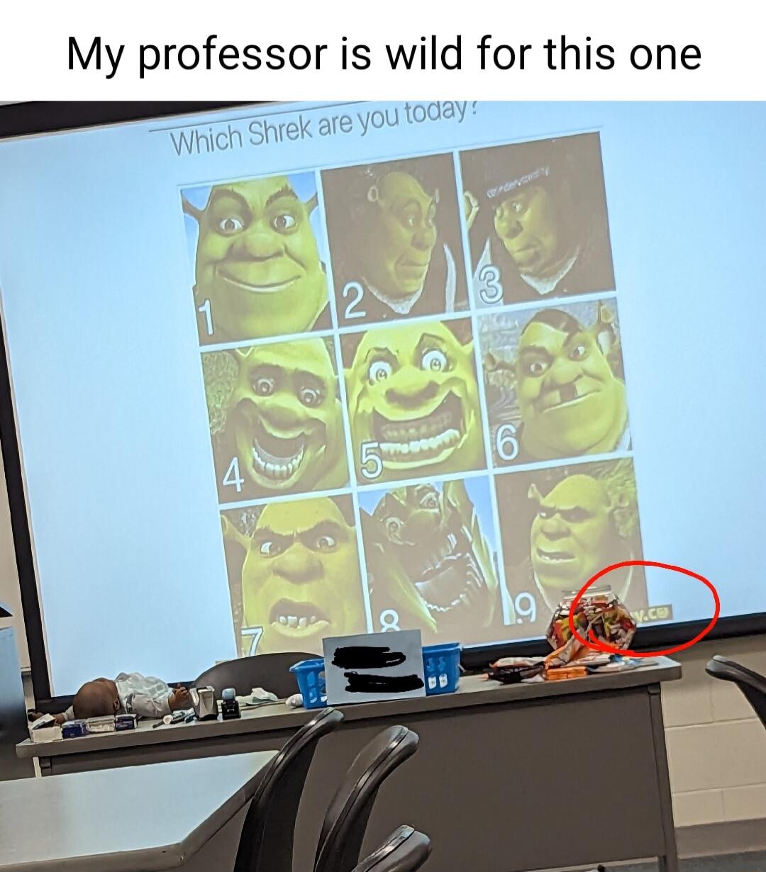 My professor is wild for this one