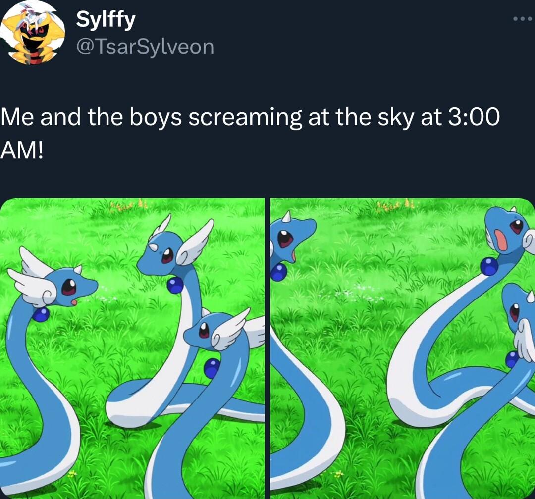Sylffy TsarSylveon Me and the boys screaming at the sky at 300 AM