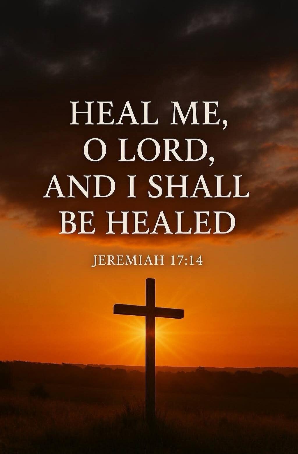 HEAL ME, O LORD, AND I SHALL BE HEALED
JEREMIAH 17:14