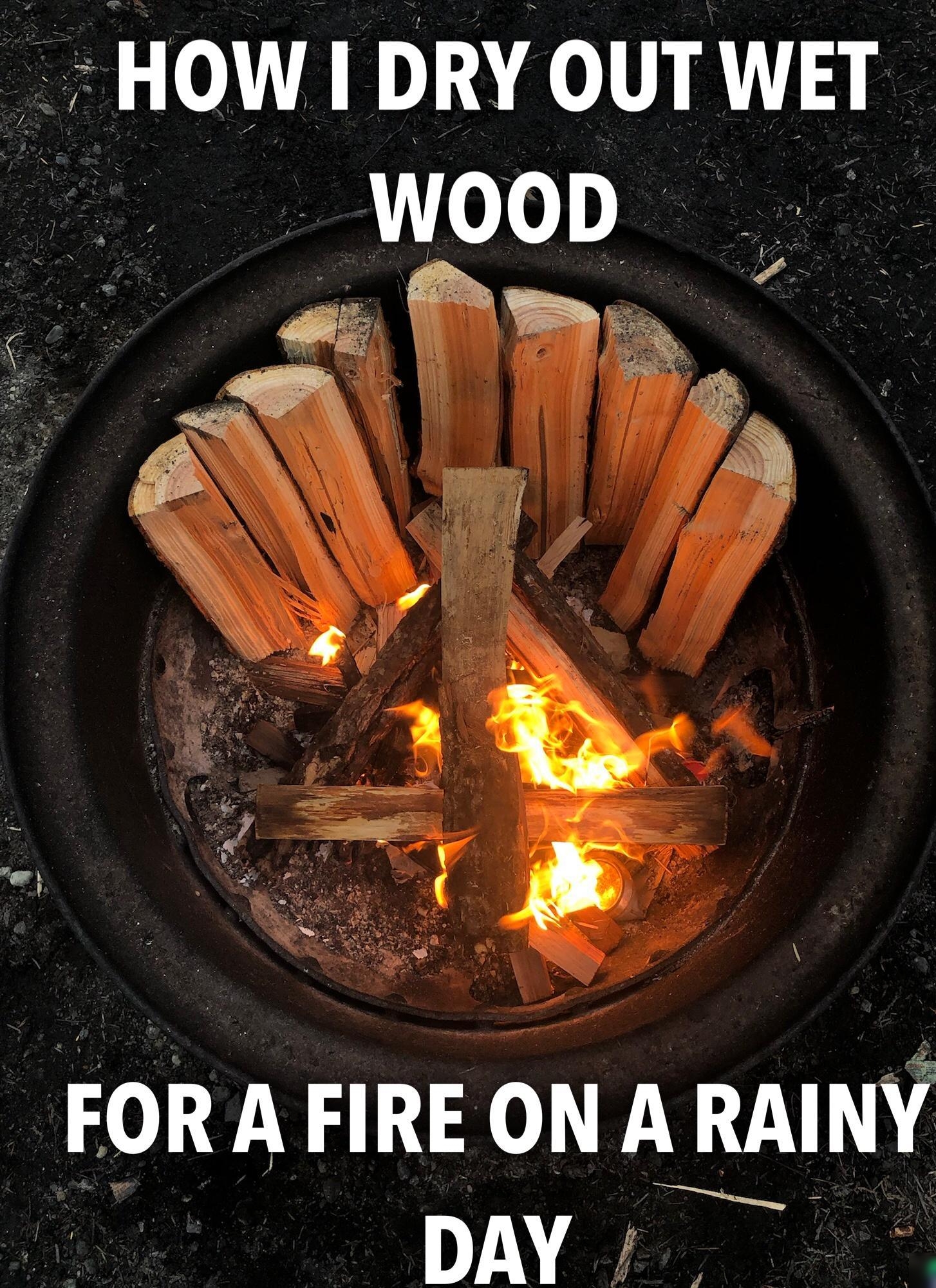 Py a 3 Q y 2 4 N B 5 A NIBY FOR A FIRE ON A RAINY i DAY DRY OUT WET