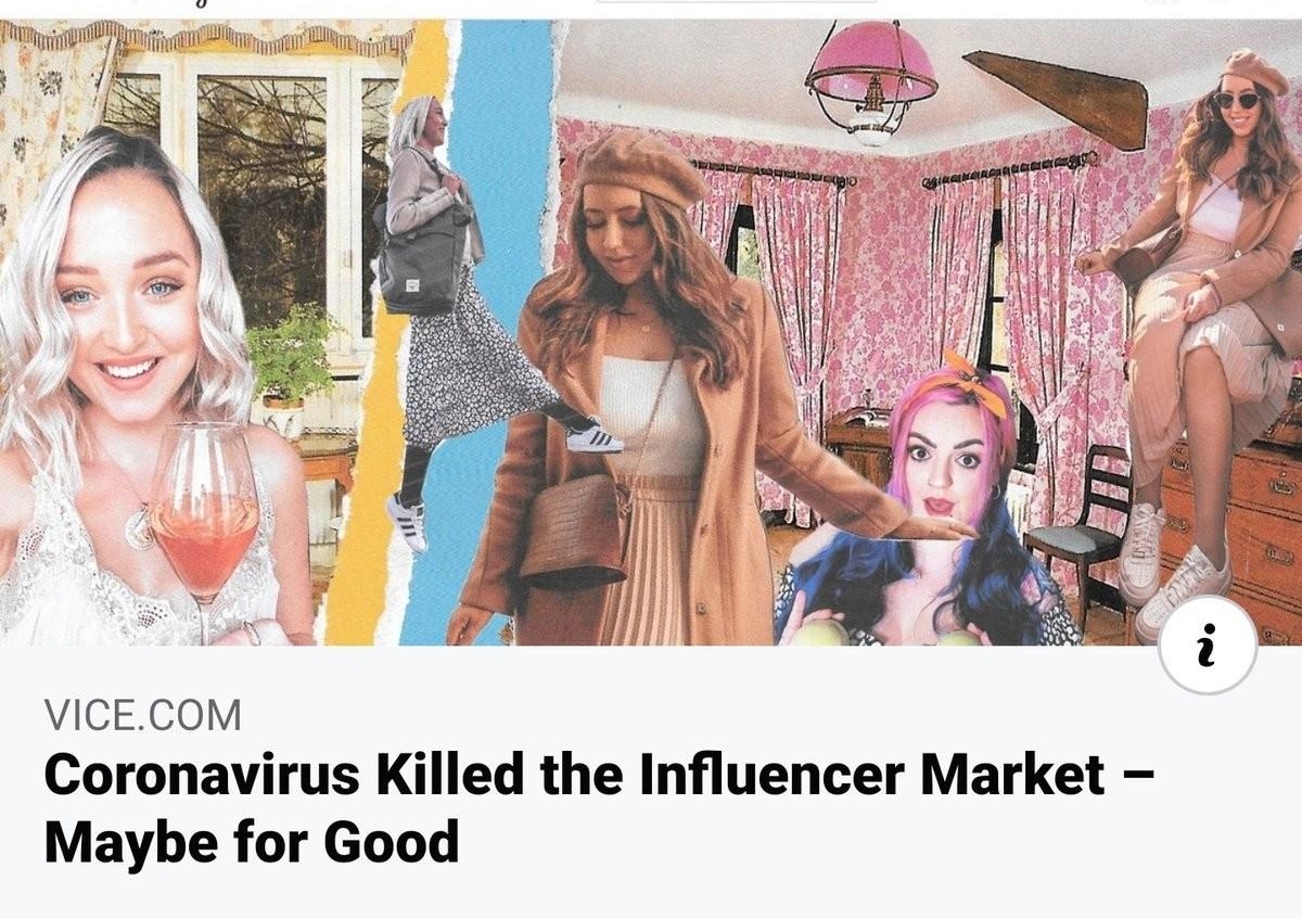 i flnmm ummmJ g gy bR g0 R o A 3 S g v N VICECOM Coronavirus Killed the Influencer Market Maybe for Good