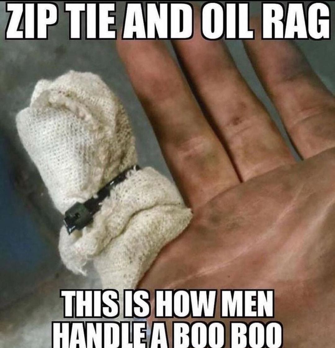 ZIPTIE AND OIL RAG SIS HANDIEAROO ROO