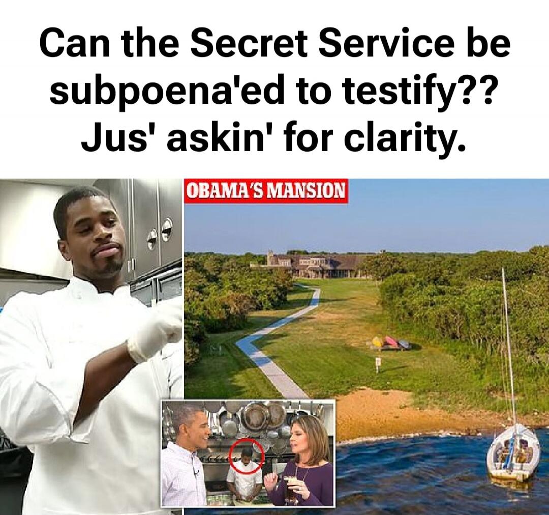 Can the Secret Service be subpoena'ed to testify?? Jus' askin' for clarity. OBAMA'S MANSION