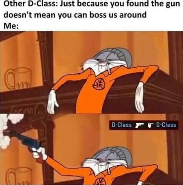 Other D Class Just because you found the gun doesnt mean you can boss us around Me