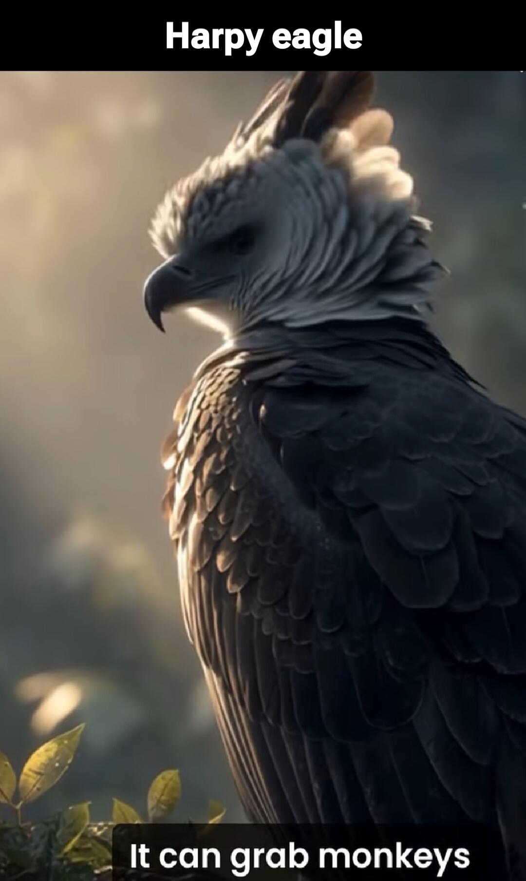 Harpy eagle. It can grab monkeys.