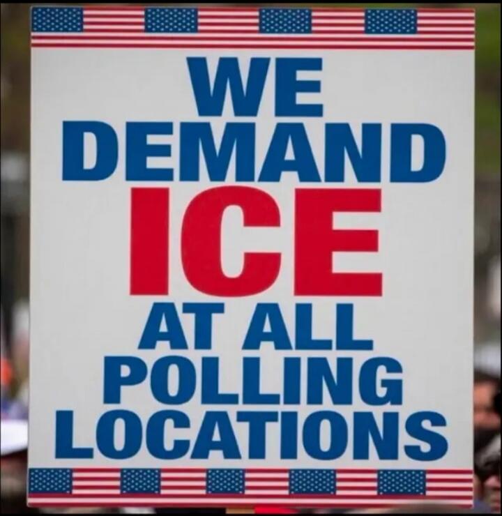 WE DEMAND ICE AT ALL POLLING LOCATIONS