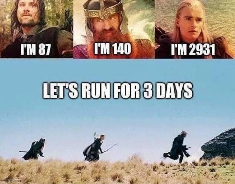 I'M 87
I'M 140
I'M 2931
LET'S RUN FOR 3 DAYS