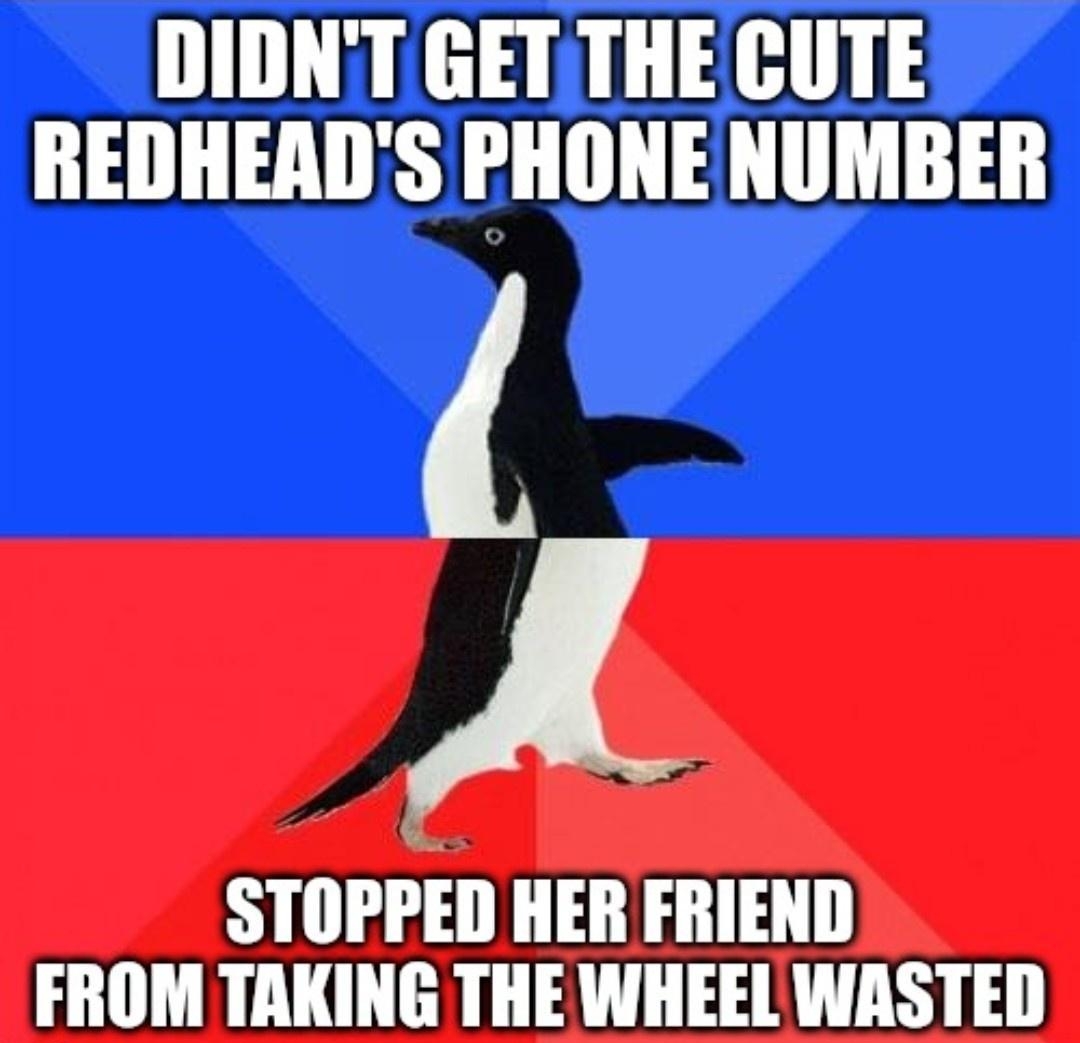 DIDNT GET THE CUTE REDHEADS PHONE NUMBER A STDPFER HER FRIEND FROM TAKING THE WHEEL WASTED