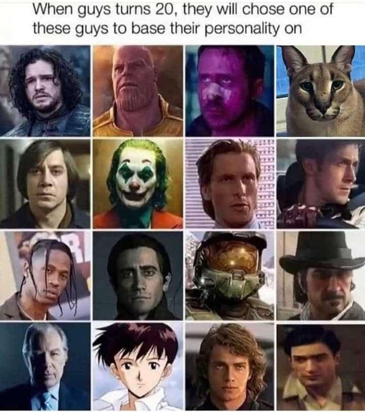 n guys turns 20 they will chose one of these guys to base their personality on
