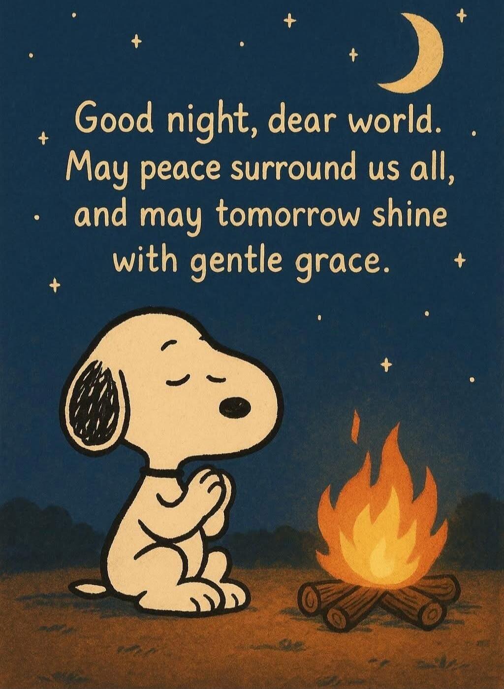 Good night, dear world. May peace surround us all, and may tomorrow shine with gentle grace.