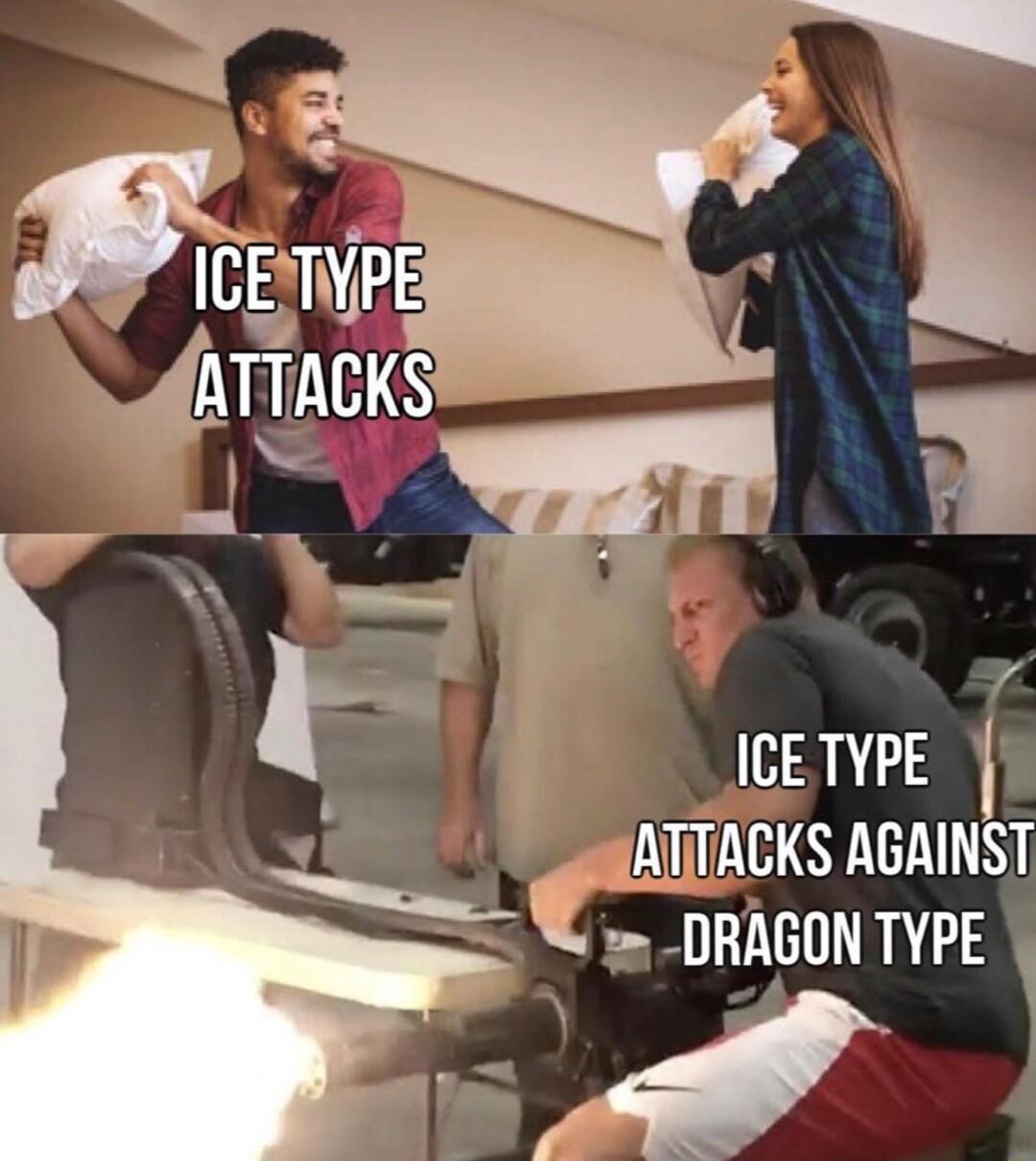 cmpf o 4Amcls 1 o W y ICE TYPE ATTACKS AGAINST o DRAGONTYPE w4