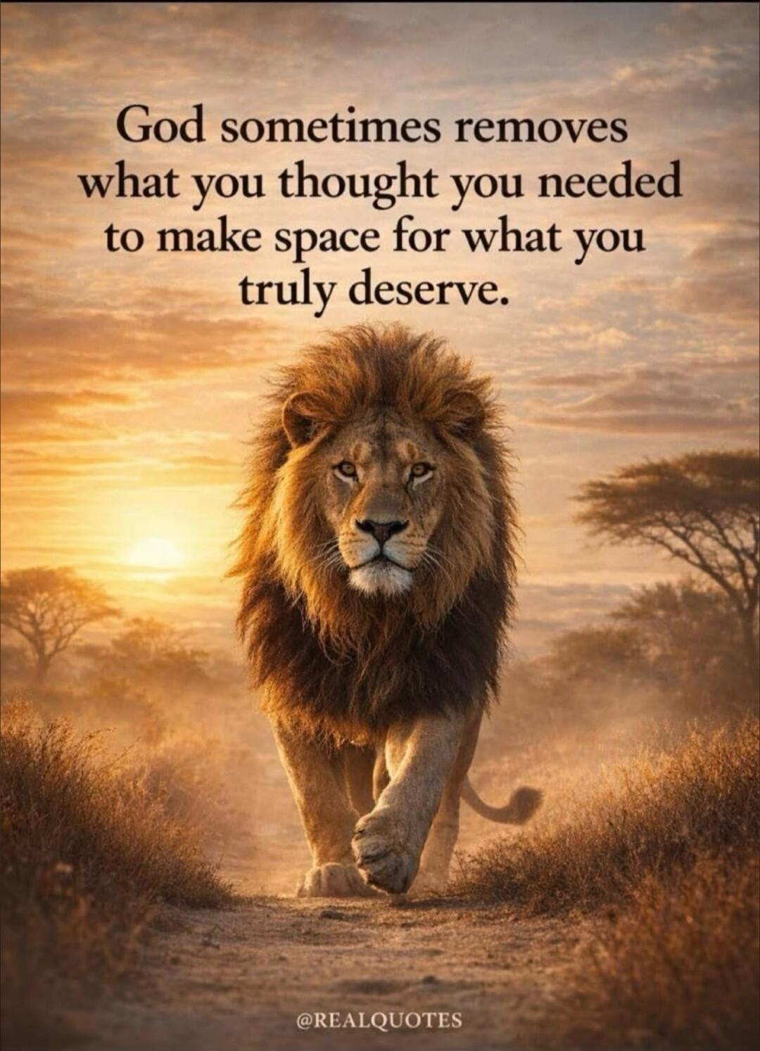God sometimes removes what you thought you needed to make space for what you truly deserve.