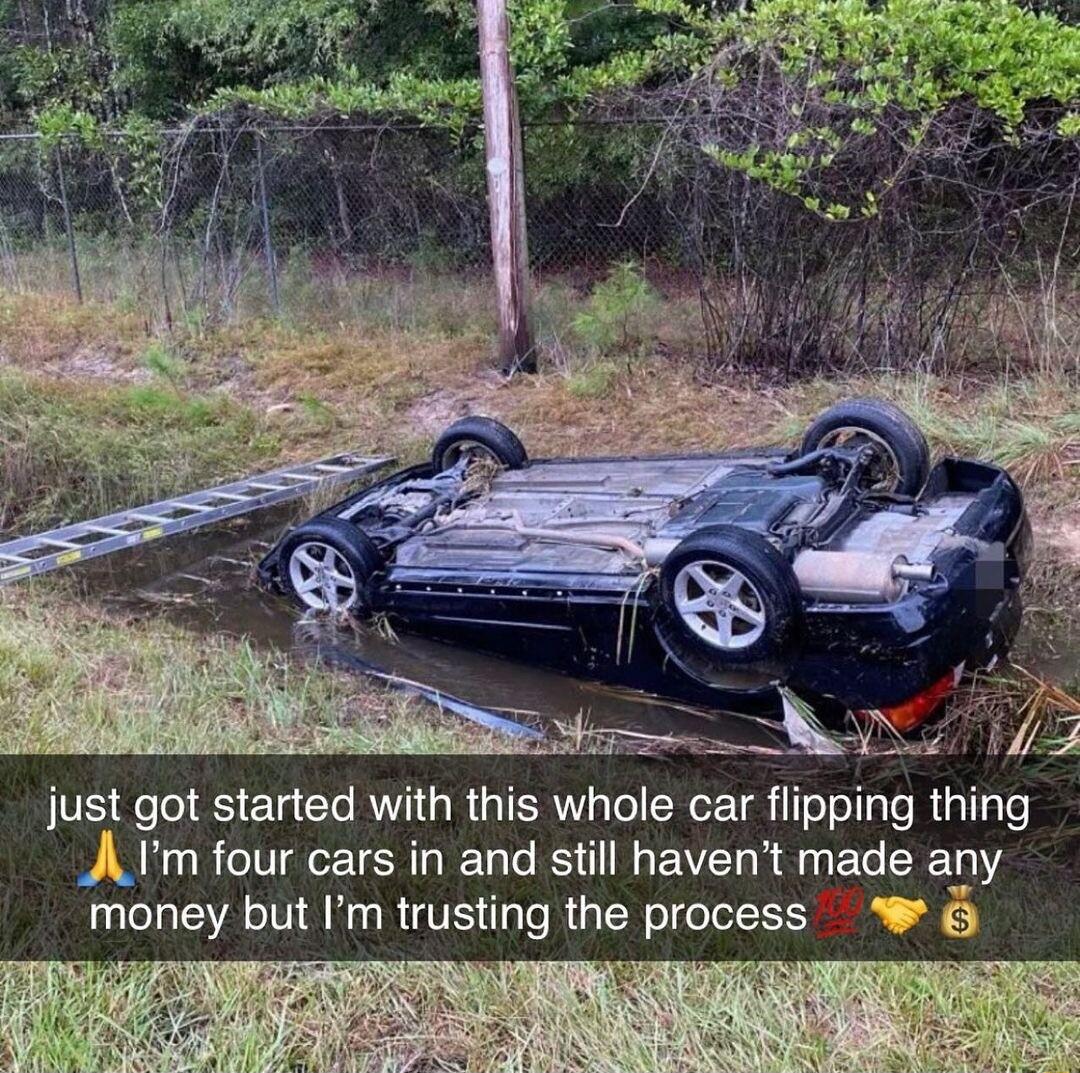 Jus got staned with 1hs whole car flipping thing _AIm four cars in and still havent made any money but Im trusting the process