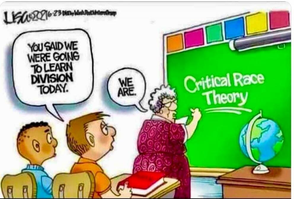 You said we were going to learn division today. We are. Critical Race Theory