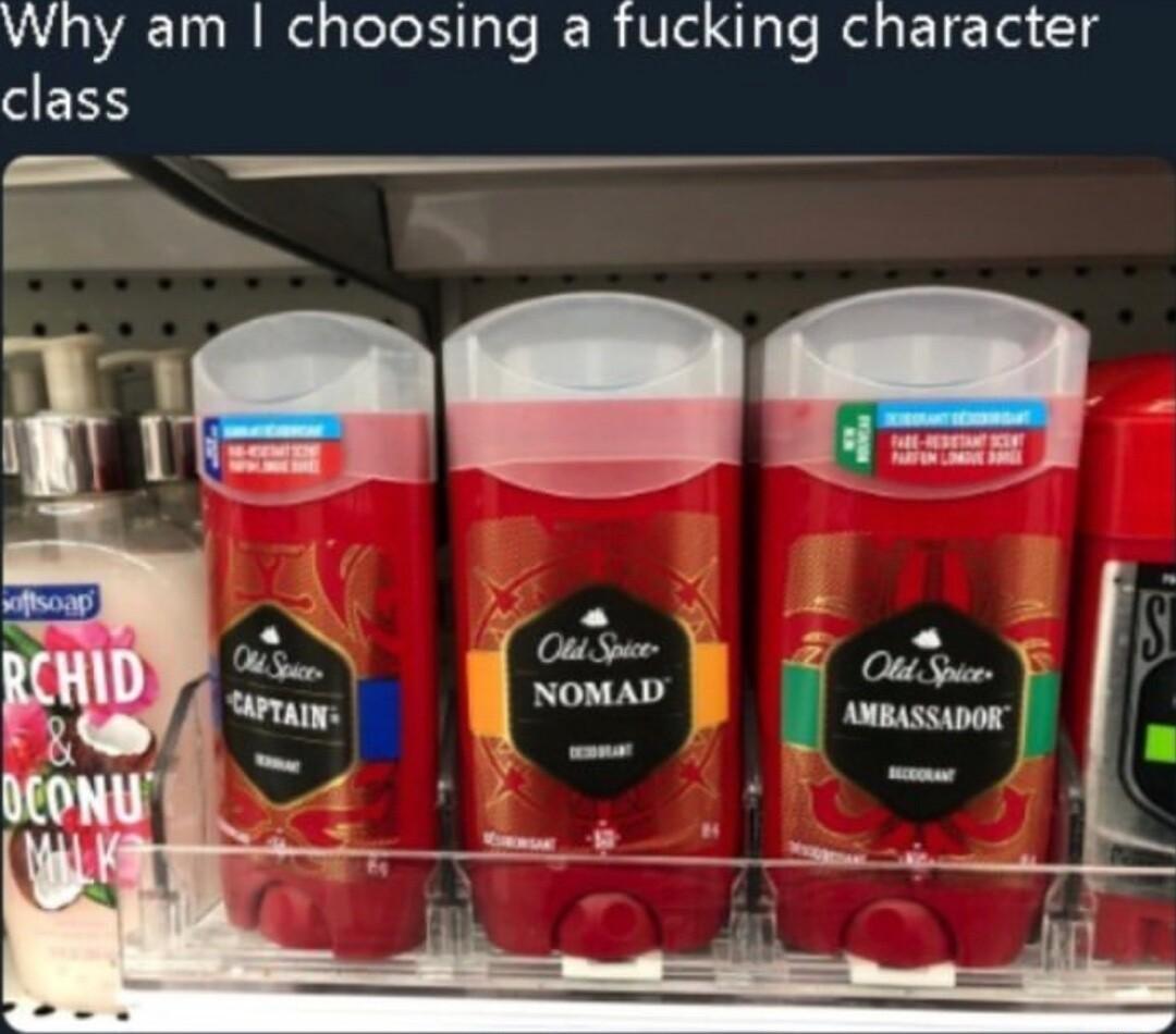 Why am choosing a fucking character class _