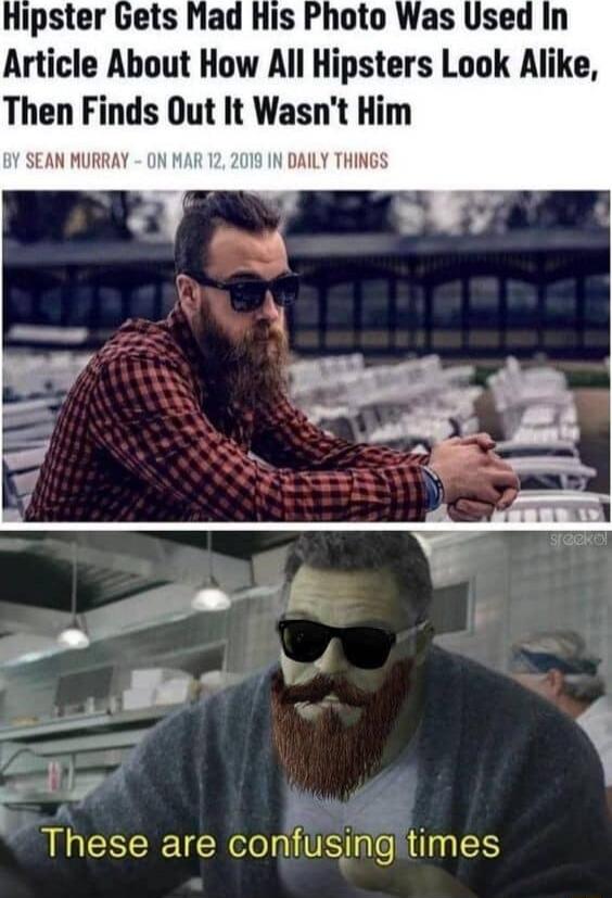 Hipster Article About How All Hipsters Look Alike Then Finds Out It Wasnt Him SEAN MURRAY ON N DAILY THINGS _ g These are confusingitimes