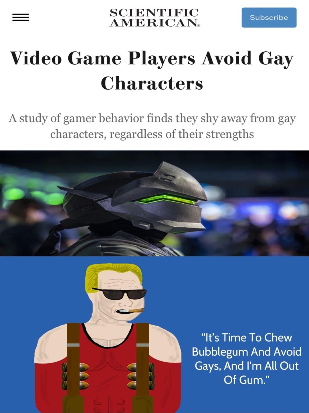 Video Game Players Avoid Gay Characters A study rer behavior finds they shy m gay characters regardless of their strengths