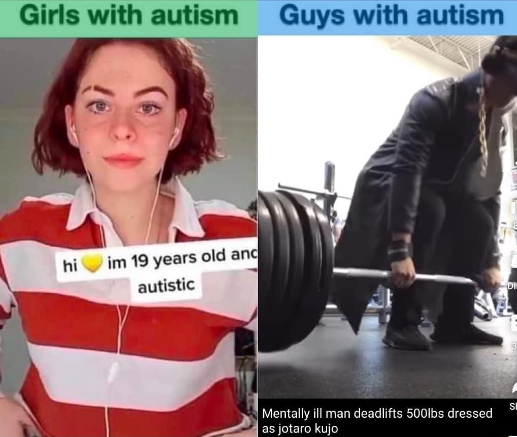 Girls with autism Guys with autism autistic L P L et
