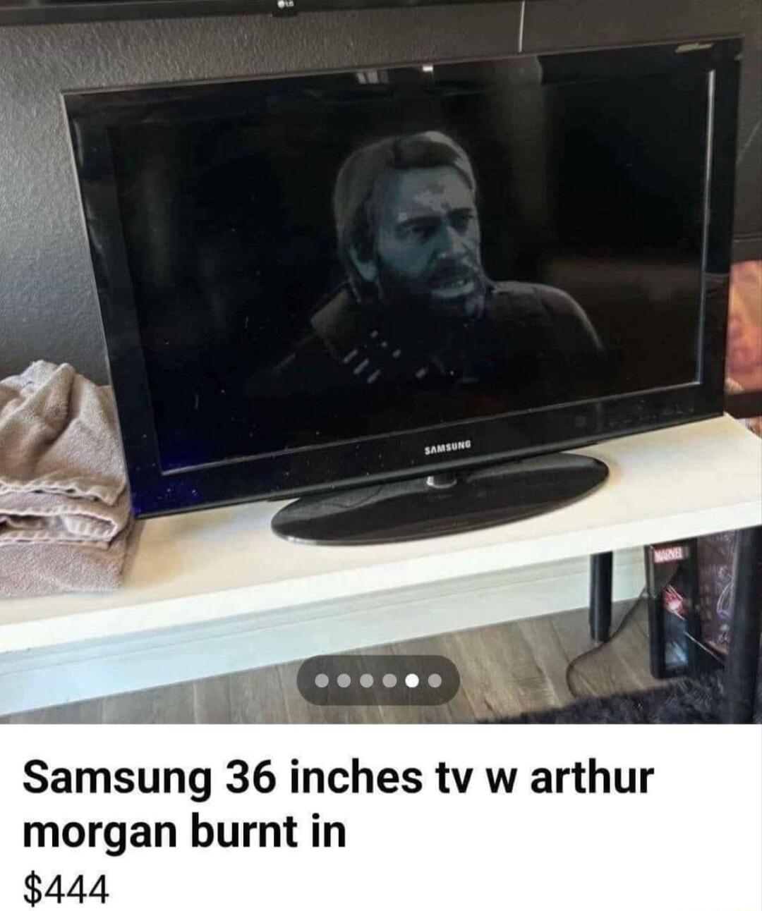 Samsung 36 inches tv w arthur morgan burnt in 444