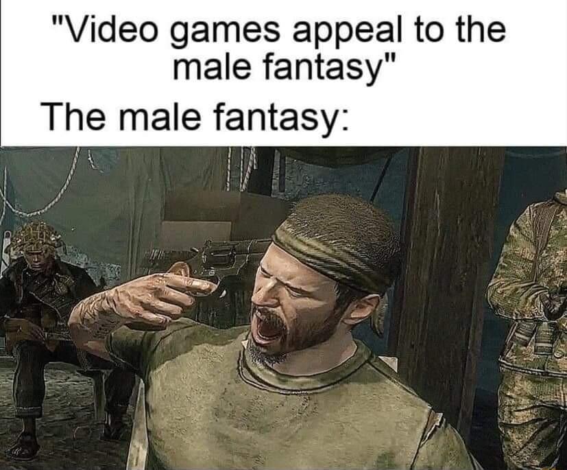 Video games appeal to the male fantasy The male fantasy