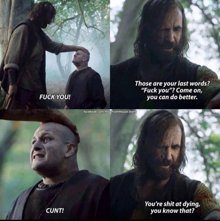 Those are your last words Fuck you Come on you can do better Youre shitat dying you know that