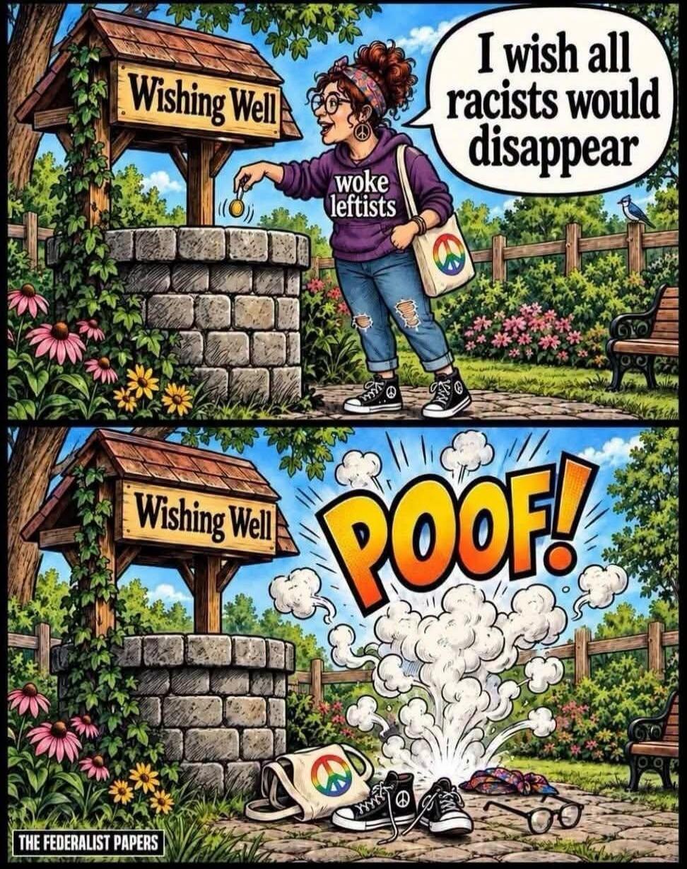 Wishing Well woke leftists I wish all racists would disappear POOF! THE FEDERALIST PAPERS