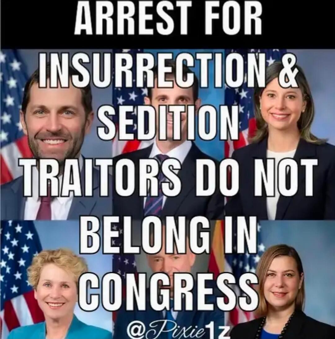 ARREST FOR INSURRECTION & SEDITION TRAITORS DO NOT BELONG IN CONGRESS