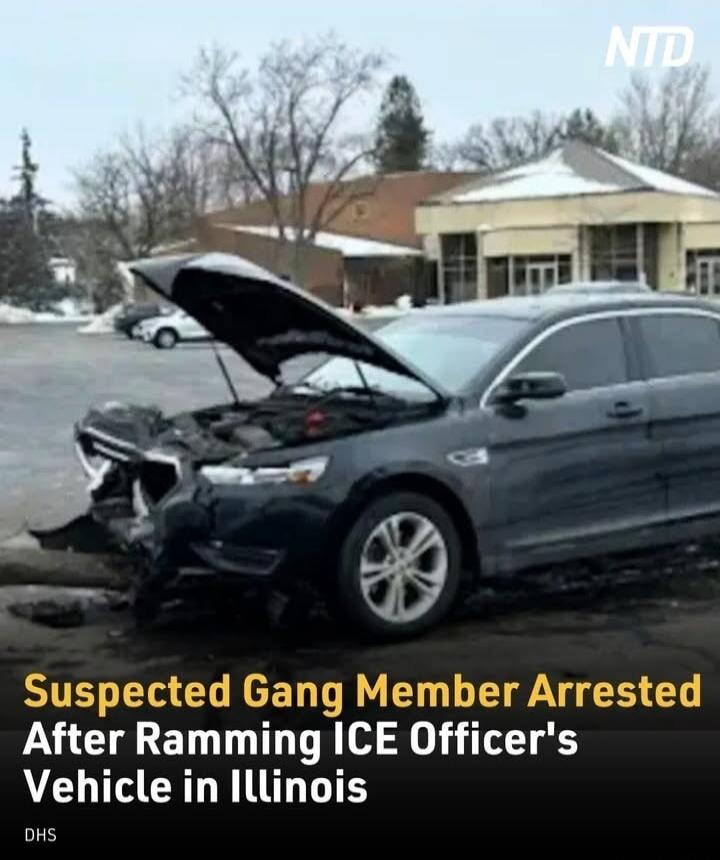 Suspected Gang Member Arrested After Ramming ICE Officer's Vehicle in Illinois