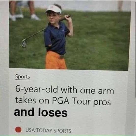 Sports 6 year old with one arm takes on PGA Tour pros and loses USA TODAY SPORTS