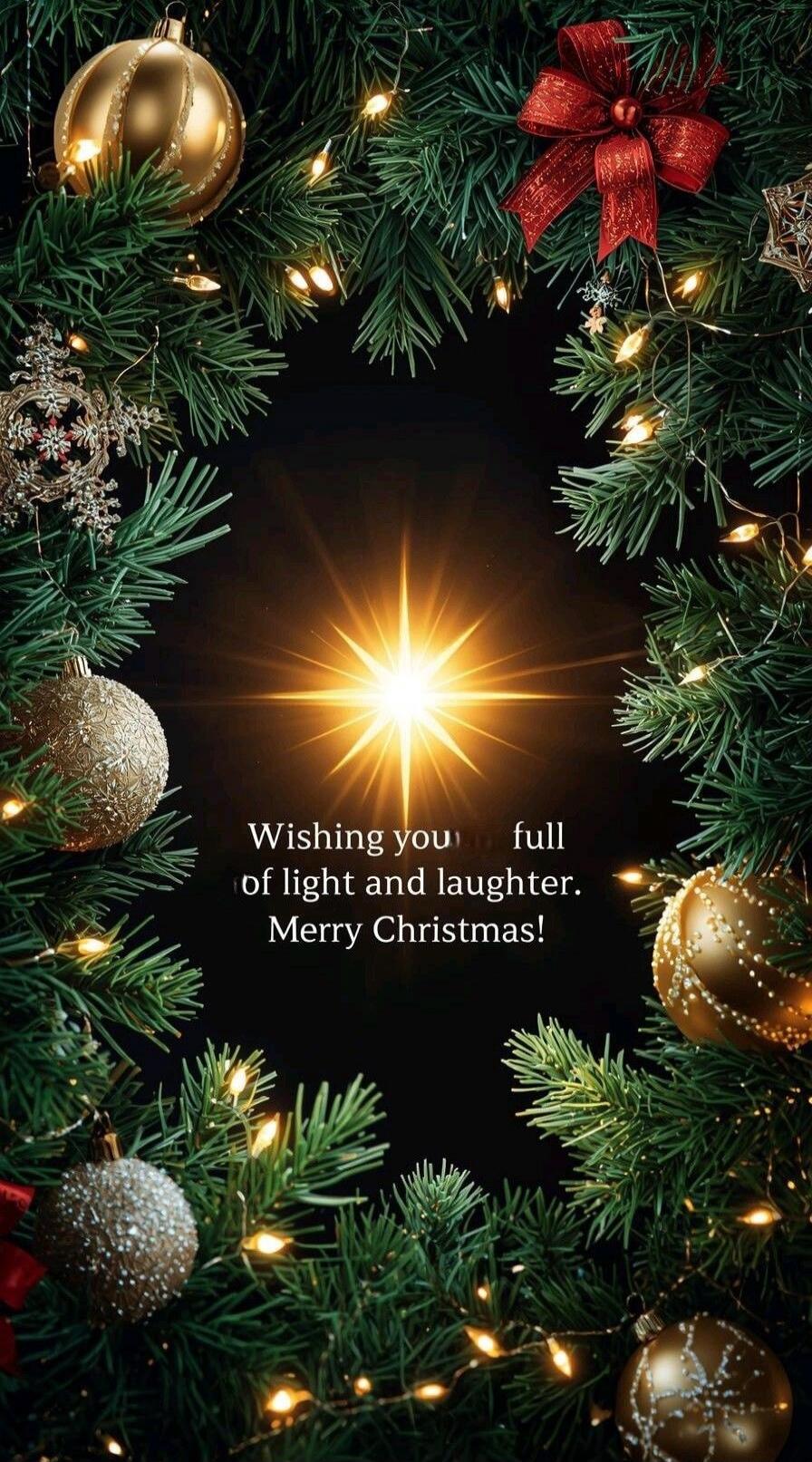 Wishing you a life full of light and laughter. Merry Christmas!