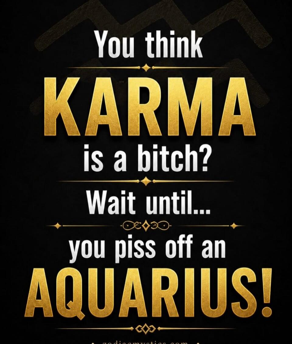 You think KARMA is a bitch? Wait until... you piss off an AQUARIUS!