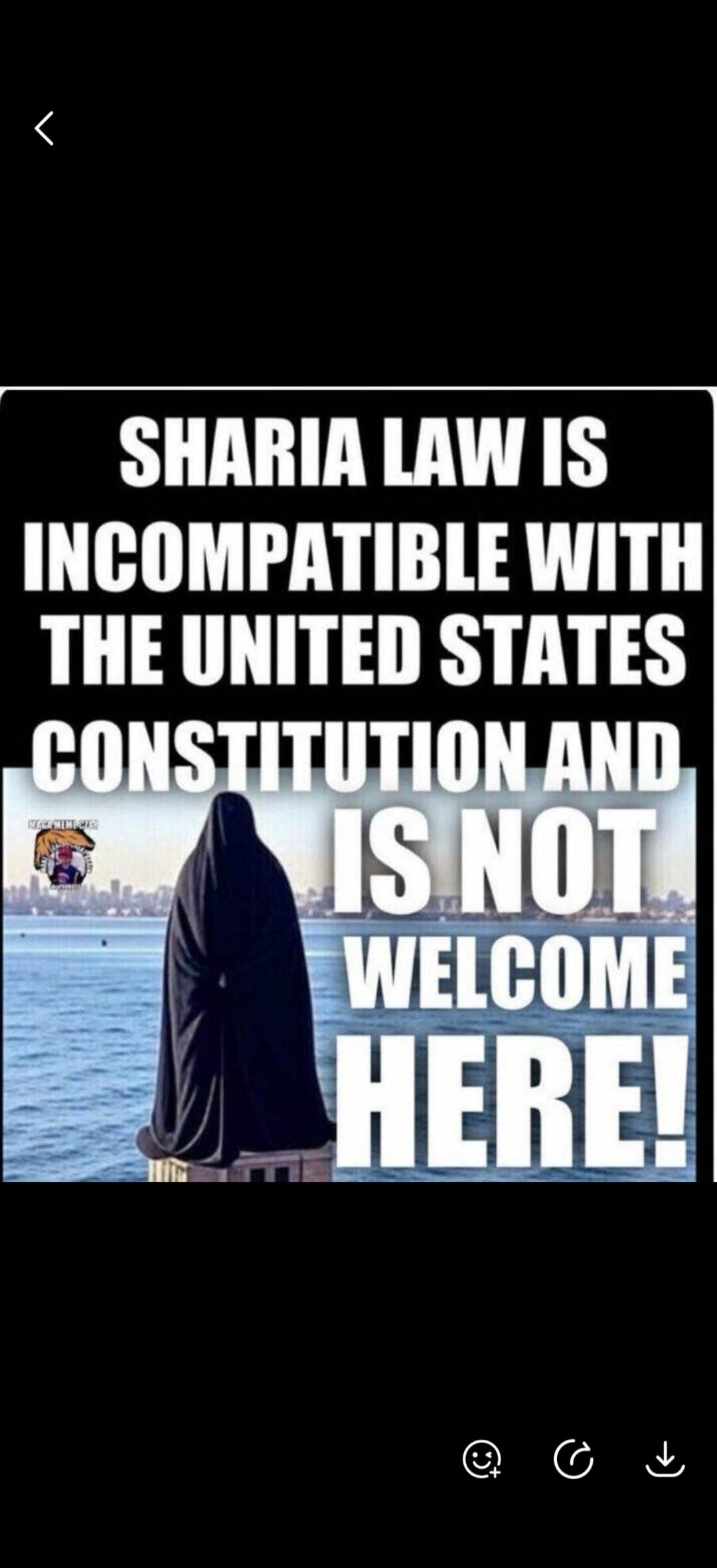 SHARIA LAW IS INCOMPATIBLE WITH THE UNITED STATES CONSTITUTION AND IS NOT WELCOME HERE!
