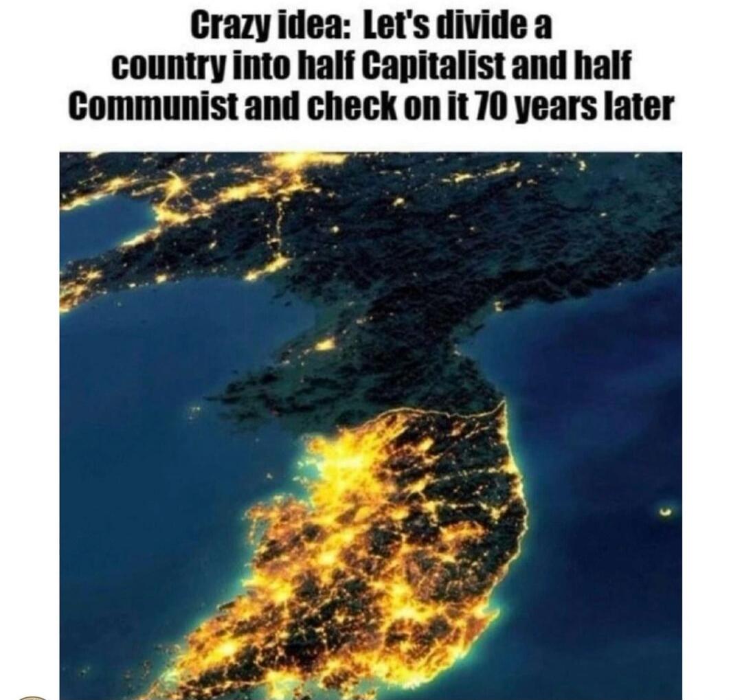 Crazy idea: Let's divide a country into half Capitalist and half Communist and check on it 70 years later