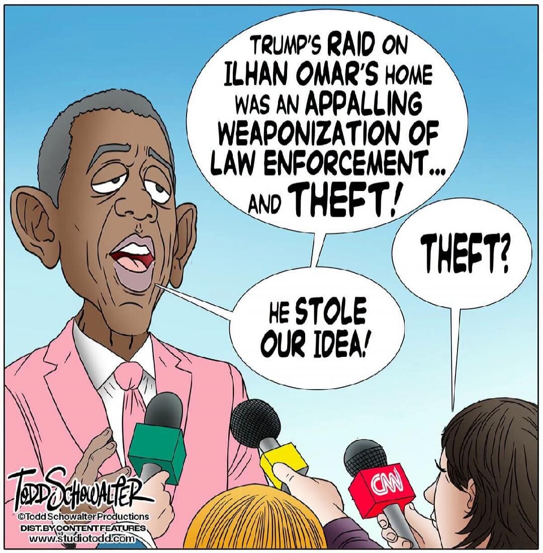 TRUMP'S RAID ON ILHAN OMAR'S HOME WAS AN APPALLING WEAPONIZATION OF LAW ENFORCEMENT... AND THEFT! THEFT? HE STOLE OUR IDEA!
